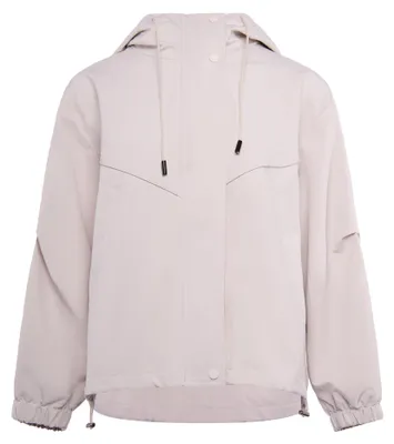 Produktbild von Damen Jacke beige M mit regulärer Passform, Kordelzug, Reißverschluss und Druckknopfverschluss