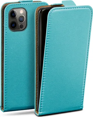 Produktbild von moex® Flip Case kompatibel mit Apple iPhone 12 / 12 Pro - Hülle mit 360 Grad Schutz, Türkis