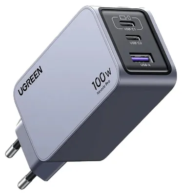Image de Chargeur Ugreen Nexode Pro 100W 1xUSB-A avec Câble USB-C Gris