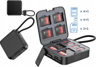 Productafbeelding van Etui voor 13 geheugenkaarten + kaartlezer 10 Gbps 3-in-1 CFE-A SD TF / ULANZI / CRC10