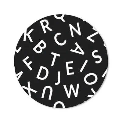 Produktbild von MuchoWow® Mauspad Mousepad Buchstaben - Muster - Schwarz - Weiß 40x40 cm - Mousepads - Maus Mat - Pad - Mausunterlage - Schreibtisch Accessoires