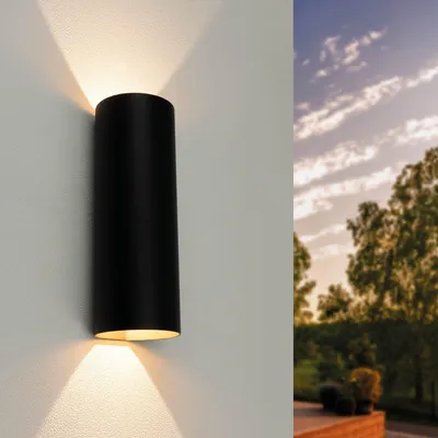 Produktbild von Ledvion LED Wandleuchte 9W Warmweiß IP54 Schwarz & Rund