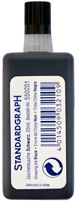 Immagine prodotto di Standardgraph Inchiostro da disegno 23 ml nero per penne stilografiche