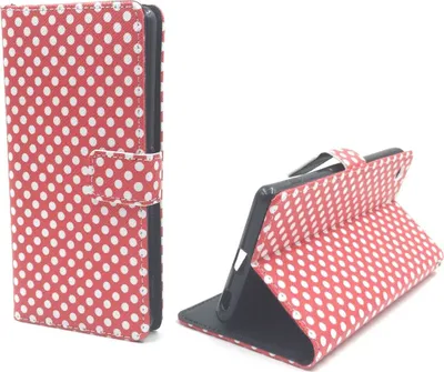 Produktbild von Handyhülle Tasche für Handy Sony Xperia M5 Polka Dot Rot