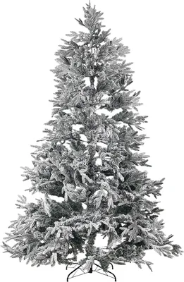 Produktbild von BELIANI Weihnachtsbaum 240 cm Weiß / Grün Schneebedeckt mit Kunstschnee und Ständer Weihnachtszeit Weihnachten Wohnzimmer Modern