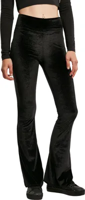 Obrázek produktu pro Dámské leginy Urban Classics Ladies High Waist Velvet Boot Cut Leggings black - L