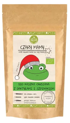 KASZKA OWSIANA Z DAKTYLAMI I SZPINAKIEM BEZ DODATKU CUKRU BIO 200 g - HELPA