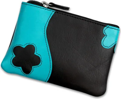 Produktbild von DrachenLeder Brieftasche Schlüsseltasche schwarz türkis Etui OPS903S
