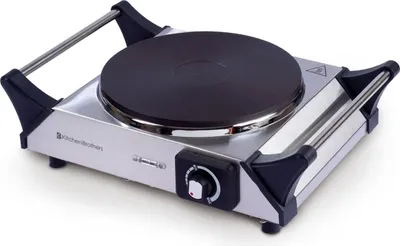 Produktbild von KitchenBrothers Elektrische Kochplatte - 1 Kochfeld - 1500W - Edelstahl