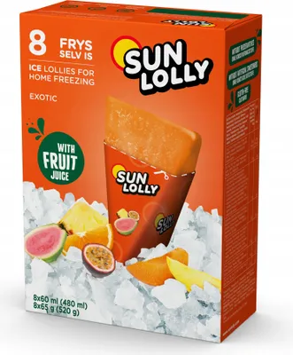 Produktbild von Sun Lolly Wassereis zum Selbsteinfrieren mit exotischem Geschmack 8er