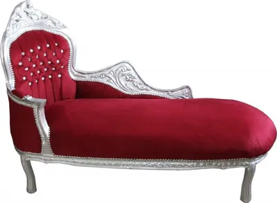 Immagine prodotto di Casa Padrino chaise longue barocca "King" Rosso Bordeaux/Argento con pietre scintillanti Bling Bling Mod2
