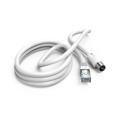 Zdjęcie produktu dla Kabel antenowy HAMA 75 dB wtyk koncentryczny do wtyczki RJ45 biały 2,5 m