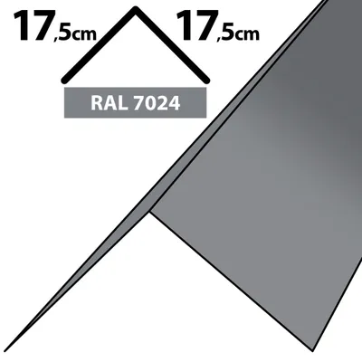 Produktbild von 2m Winkelblech Kantblech Kante Blechwinkel pulverbeschichtetes 0,5mm Zuschnitt 35cm RAL-7024 Grau