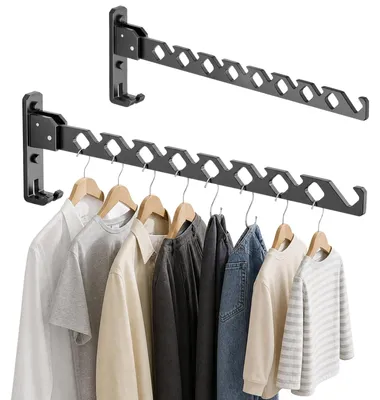 Produktbild von Klappbarer Kleiderhaken - 20 kg Tragkraft - Wandmontage für Bad und Balkon - Edelstahl