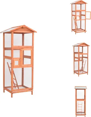 Produktbild von vidaXL Vogelkäfig 68x62x166 cm Massivholz Fichte -  Lebensräume & Gehege für Kleintiere