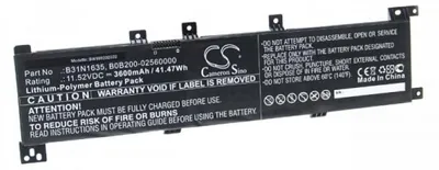 Produktbild von Akku für Asus R702UV-BX244T Li-Pol 11,52 Volt 3600 mAh schwarz.