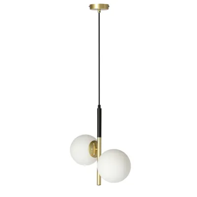 Obrázok produktu pre Moderné závesné osvetlenie DUO - 2xE14, 15W, zlaté / biele