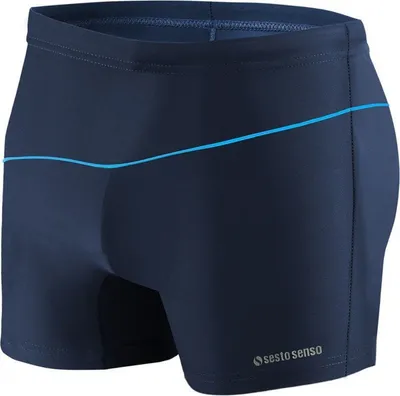 Produktbild von Sesto Senso Herren Badeboxer – enganliegend, elastisch | Komfort für Strand und Schwimmbad | Kontraststreifen | Drei Farben | Größen S-XXL