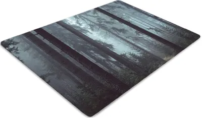 Produktbild von Stuhlunterlage Bürostuhlunterlage 120 cm x 90 cm Bodenmatte Bürostuhlunterlage - Nebeliger Wald