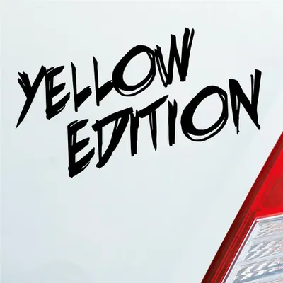 Produktbild von Auto Aufkleber Yellow Edition Auto Car Tuning 15x7 cm Schwarz Glanz Sticker Heckscheibenaufkleber