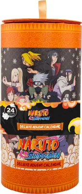 A cylindrical advent calendar featuring characters from the anime series Naruto Shippuden.