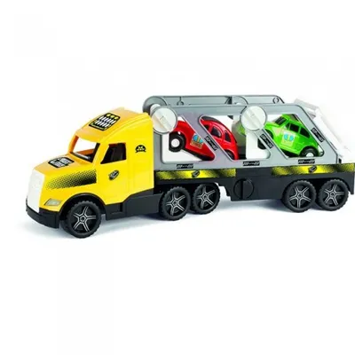 Immagine prodotto di carrello trasporto auto con due carrelli retrò 79 cm giallo