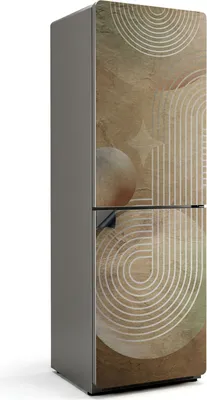 Produktbild von Abstrakte Linien und Kreise – Magnetische Kühlschrank Abdeckung – Dekorfolie magnetisch Küche – Kühlschrank Magnet Deko – selbstklebende Magnettafel – Magnetfolie für Kühlschranktür – 60x180 cm