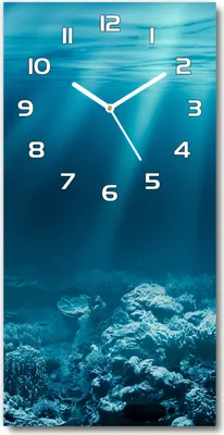 Produktbild von Wanduhr aus Glas – 30x60 cm - Glasbild - Glasuhr - Gehärtetes Glas -Unterwasserwelt