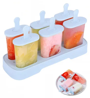 Eisform mit 6 Mulden, BPA-frei, blau, 21,8 x 7,9 x 12,4 cm