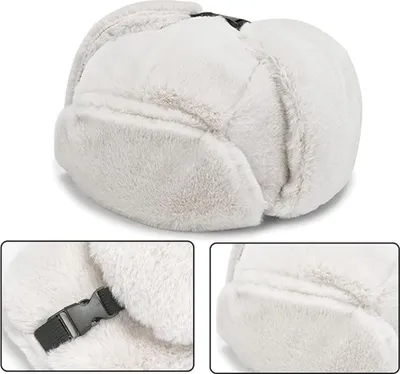 Produktbild von Wintermütze für Damen, flauschige Fliegermütze, warme Pelzmütze, Trappermütze, Mütze mit Ohrenklappen, winddicht