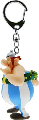 Zdjęcie produktu dla Plastoy SAS 60429 - Obelix z bukietem kwiatów - brelok do kluczy