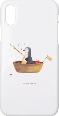 Produktbild von Mr. & Mrs. Panda Iphone 10 Handyhülle Pinguin Angelboot - Weiß - Geschenk, Cover, Angeln, Boot, X, Handy, Optimistisch, Hülle, Pinguine, Scheidung