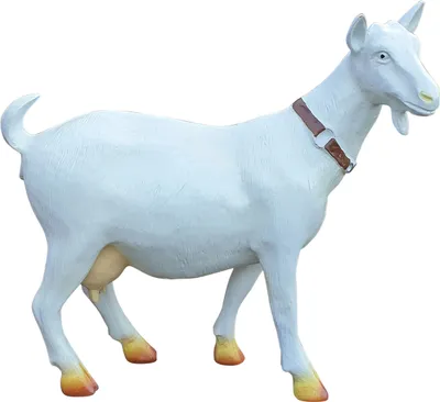 Produktbild von Ziege Dekofigur Gartendekoration Tierfigur stehend Skulptur weiß lebensecht