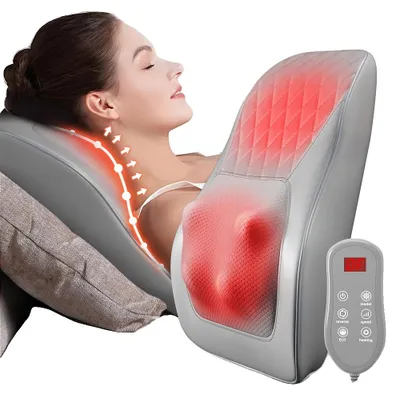 Immagine prodotto di Cuscino elettrico per massaggio cervicale, massaggio Shiatsu, funzione riscaldante, grigio, spina UE-a