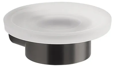 Produktbild von PIRENEI Seifenschale, Milchglas, gun metal