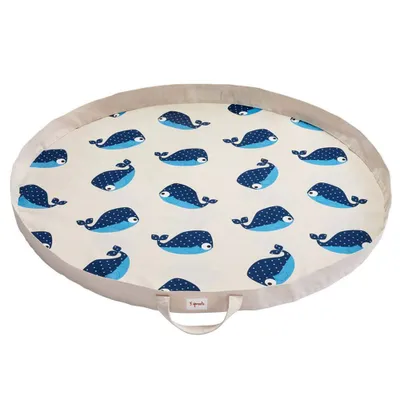 Produktbild von 3 Sprouts Spielmatte / Spielzeugsack Wal blau