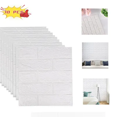 Produktbild von 10PCS 3D Wandpaneele Selbstklebend Tapete Steinoptik Wandverkleidung, 35x38,5cm Wasserdicht WallPanels Wandtattoos Ziegelstein Wandaufkleber