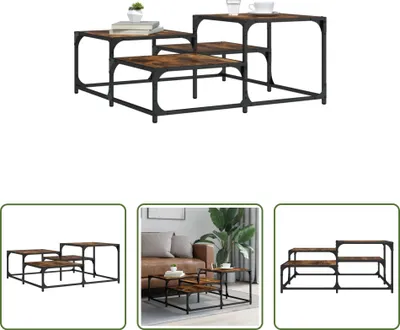 Produktbild von The Living Store Couchtisch Räuchereiche 87,5x87,5x40 cm Holzwerkstoff