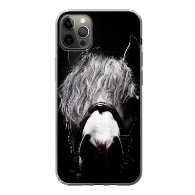 Produktbild von MuchoWow® Handyhülle Schutzhülle Hülle für iPhone 13 Pro Max Pferd - Porträt - Schwarz - Weiß Silikon Softcase Handy Hülle - Mobiltelefon