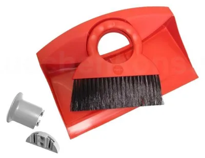 Image de Hailo Set de balayage 1068569 plastique rouge Pelle et balai avec crochet mural