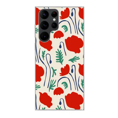 Produktbild von MuchoWow® Handyhülle Schutzhülle Hülle für Samsung Galaxy S22 Ultra Blumen - Rose - Muster Silikon Softcase Handy Hülle - Abbildung