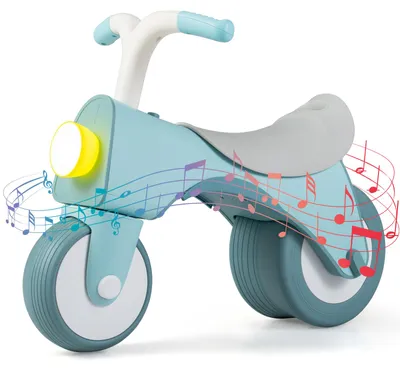 Produktbild von COSTWAY Laufrad 2+, Lauflernrad mit Frontscheinwerfern, Musik & ergonomischen Griffen, Baby Balance Bike ohne Pedale, Kinder Rutschfahrzeug bis 25 kg