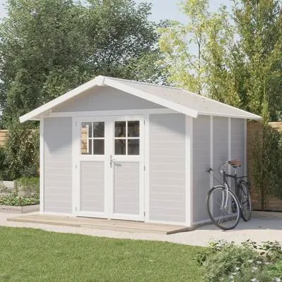 Produktbild von Gartenhaus Grosfillex Lodge L 370 x 295 cm hellgrau-weiß