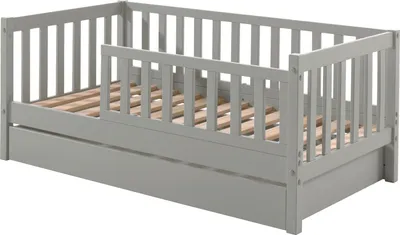 Produktbild von Juniorbett Karie 148x76x60 Kinderbett Massivholz+MDF Grau