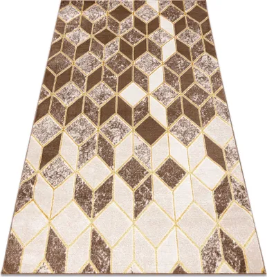 Produktbild von Modern MEFE Teppich B400 Würfel, geometrisch 3D - Strukturell zwei Ebenen aus Vlies dunkelbeige beige 140x190 cm