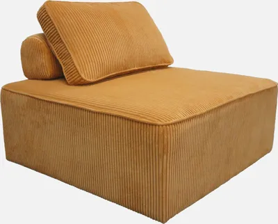 Produktbild von sweeek - Sessel ohne Armlehne mit Cordbezug für ein modulares Sofa - Senfgelb