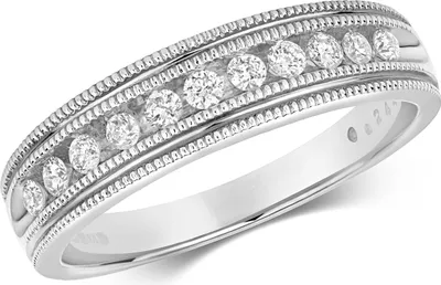 Produktbild von Funkelndes Feuer 9 Karat (375) Weißgold Halb Eternity Diamant Damenring Brillant-Schliff 0.25 Karat H - PK1, 57 (18.1); TRS317719KWRSP
