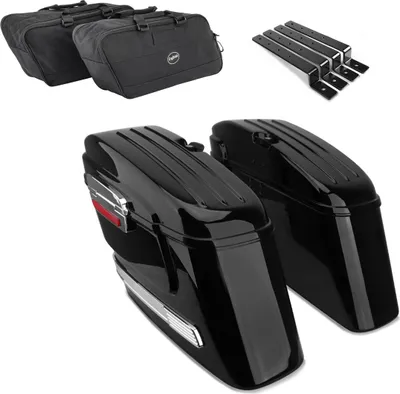 Produktbild von Set Seitenkoffer SC6 + Innentaschen kompatibel mit Harley Davidson Tou