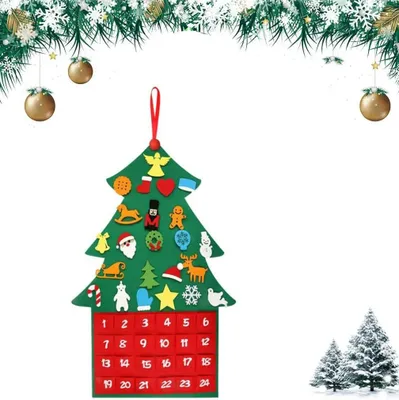 Immagine prodotto di Calendario dell'Avvento con 24 scomparti in feltro per Natale