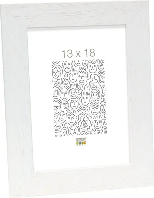Image de Deknudt Cadre photo en bois S226K blanc 10x15 cm
